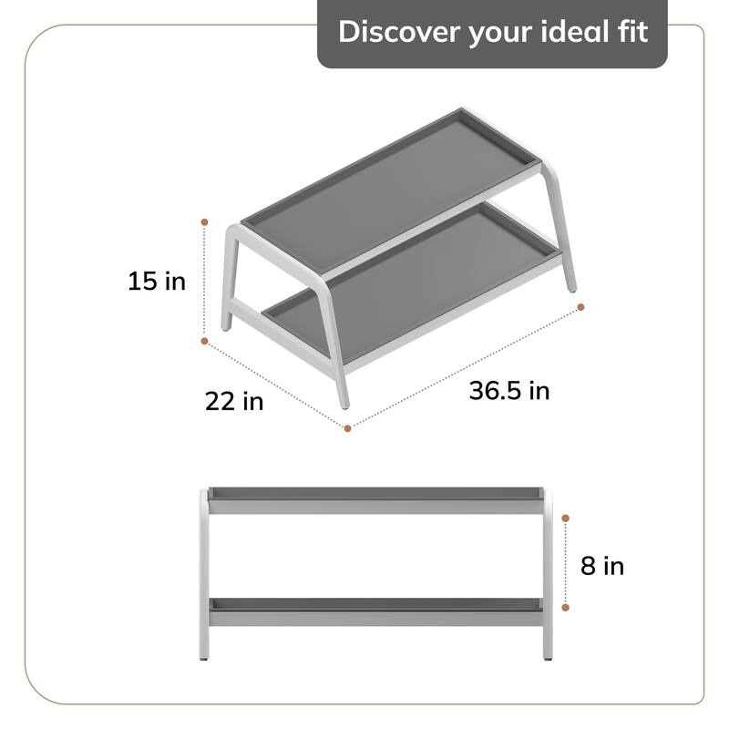 Jani Double-Tier Brown Stand 3-Pair Rubber Boot Trays