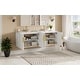 preview thumbnail 40 of 38, GDFStudio - Marwood Vintage Double Bathroom Vanity Set with 3 Holes Single Ceramic Sink & Soft Closing Doors - 60'W