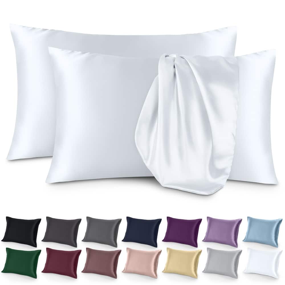 Bare Home Poly Satin Pillowcase Set for Hair and Skin (Set of 2)
