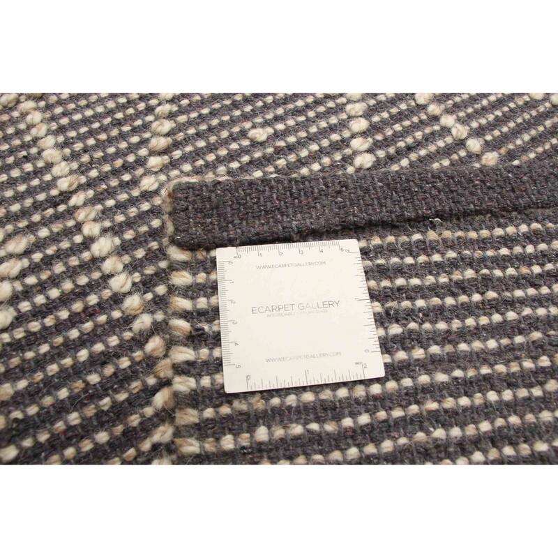 ECARPETGALLERY Braid weave Sienna Grey Wool Rug - 6'0 x 9'3
