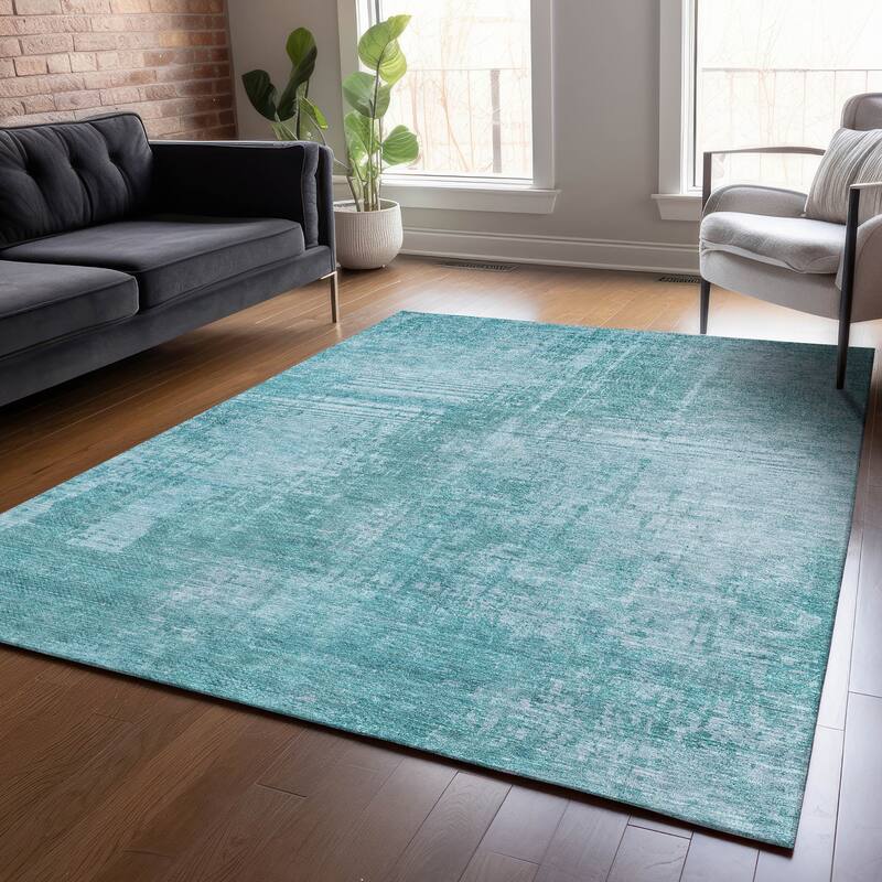 Machine Washable Indoor/ Outdoor Chantille Abstract Ombre Rug