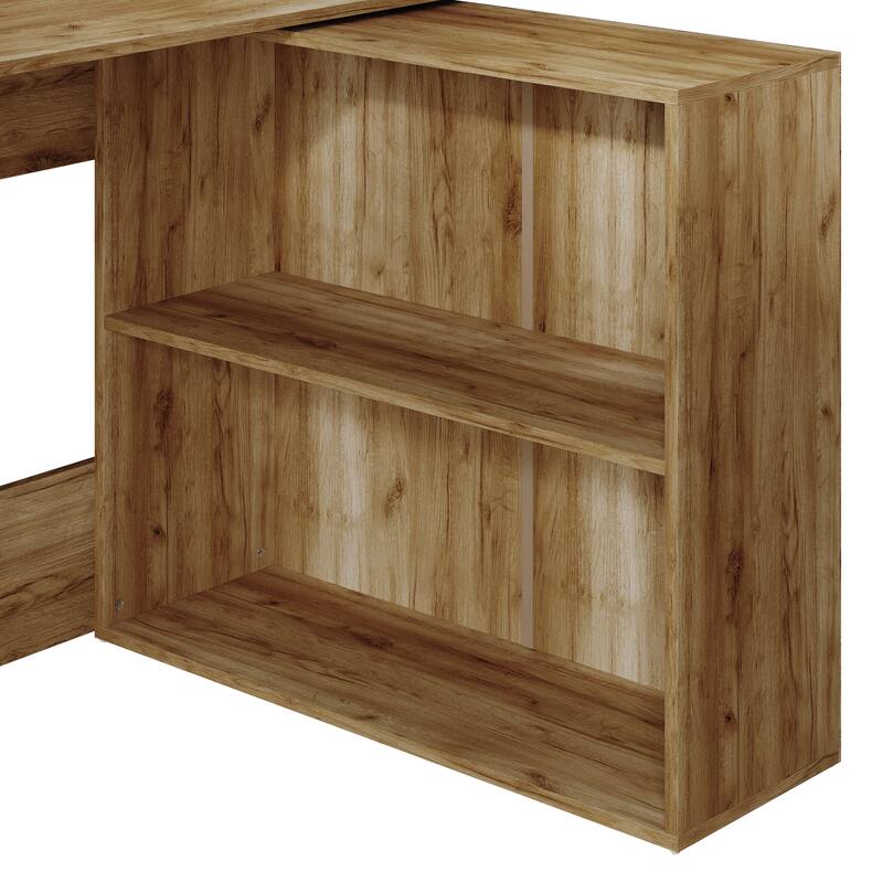 CraftPorch Contemporary L-Shape Writing Desk with Cabinet