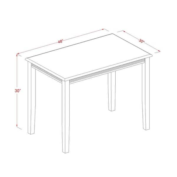 East West Furniture Yarmouth Rectangle Modern Dining Table(Finish