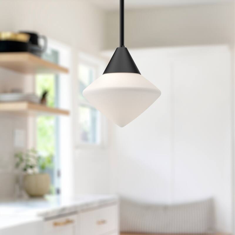 Alora Lighting PD537508OP Nora 8" Wide Mini Pendant with Opal Glass