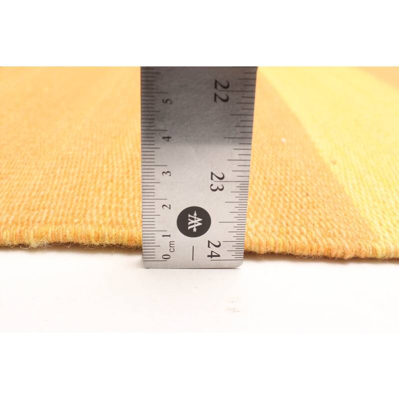 ECARPETGALLERY Flat-Weave Ankara FW Burnt Orange Wool Kilim - 5'0 x 7'11