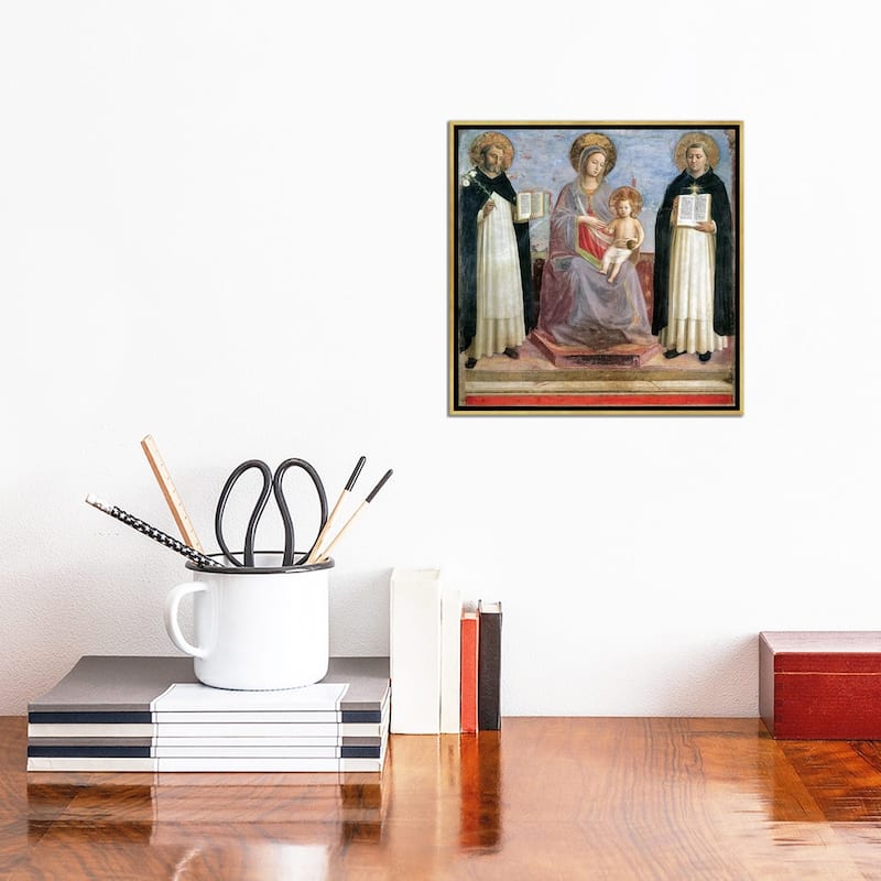 iCanvas "The Virgin And Child With St. Dominic And St. Thomas Aquinas, 1424-30" by Fra Angelico Framed Canvas Print