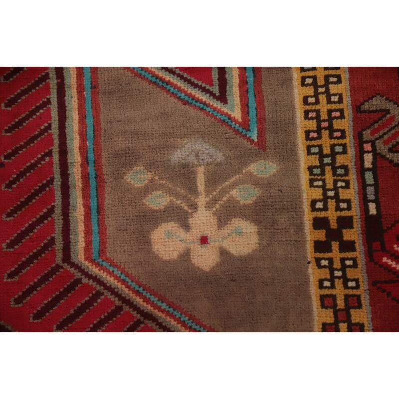 Hand Knotted Oriental 100% Wool Carpet Traditional Tribal Brown Ardebil Runner Rug - 10' 3'' X 3' 9''