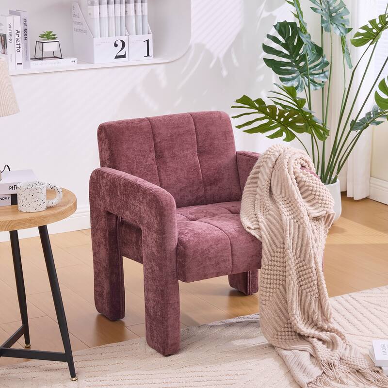 Modern Minimalist Casual Single Armchair Living Room, Bedroom, Office Area Upholstered Chair Comfortable Padded Armchair