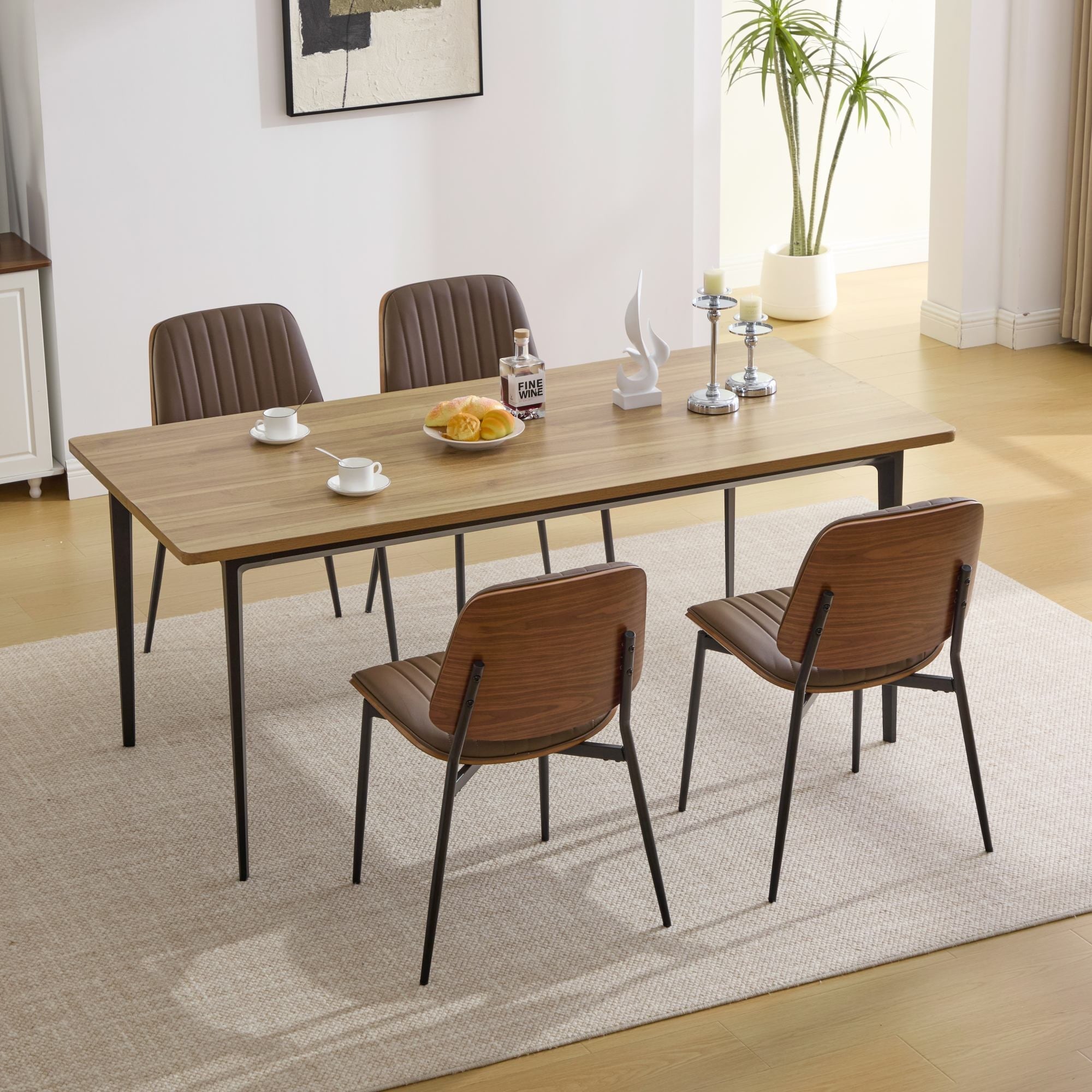 Set of 2 Retro Faux Leather Dining Chairs - Overstock - 43651250