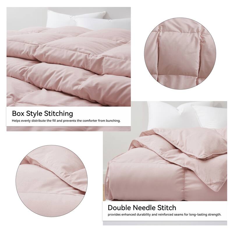 All Season Medium to Extra Warmth White Feather Down Comforter Duvet Insert