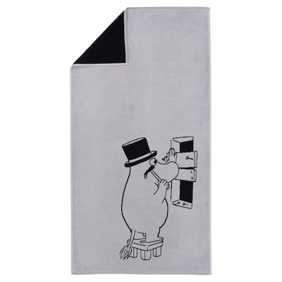 Moomin by Arabia Bath Towel 27.5x55in Moominpappa Grey - 27.5 x 55"