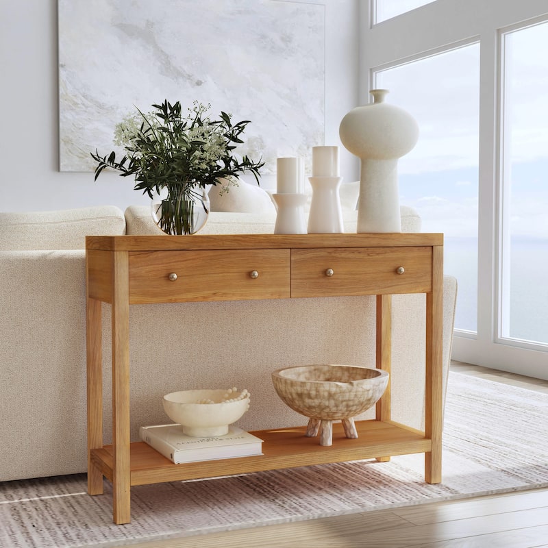 Nora 2 Drawer Console Table - Natural