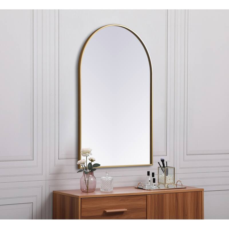 Indigo Home Metal Frame Arch Mirror 27x40 Inch