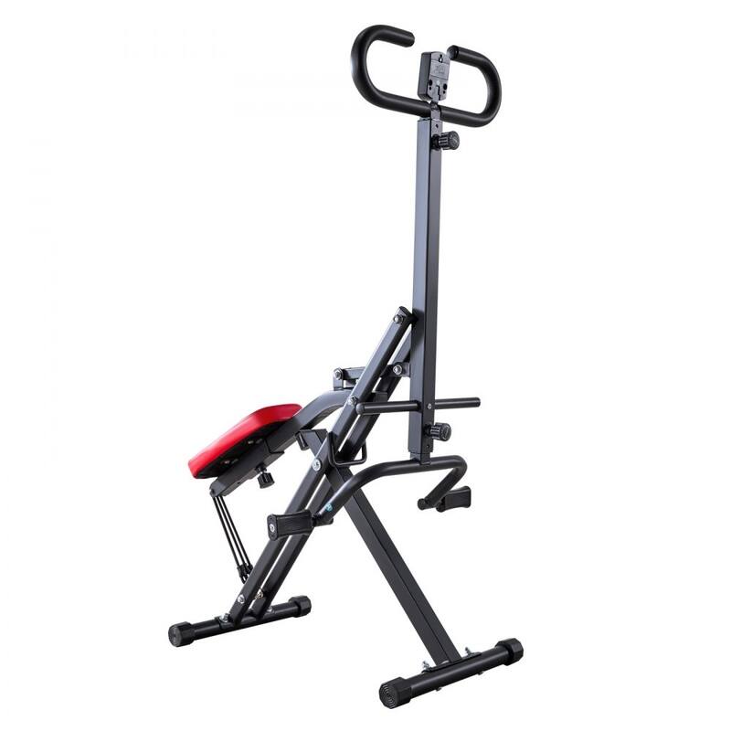 Black Steel Deep Squat Training Machine with Adjustable Seat and Resistance Bands - 35.4 x 22.8 x 44.1 in