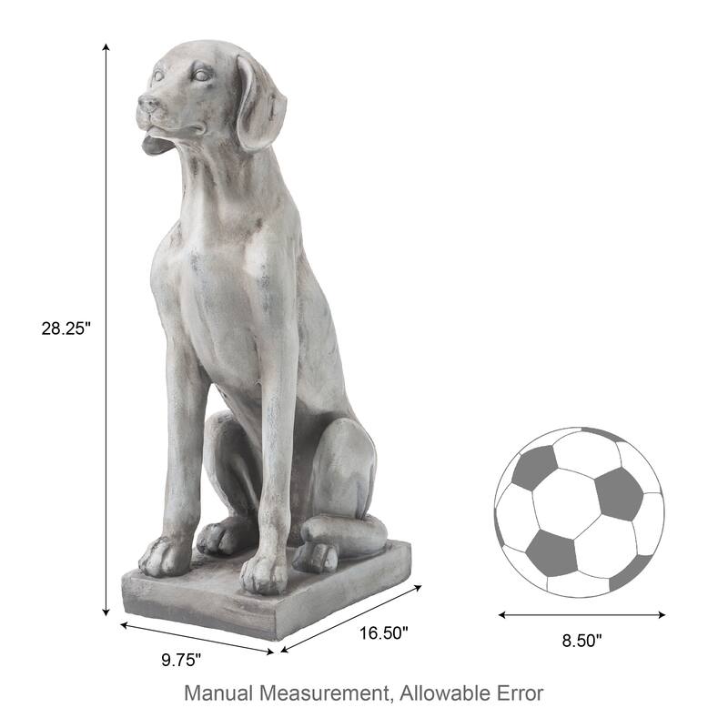 Glitzhome 28"H MGO Sitting Labrador Retriever Dog Outdoor Statue Sculpture