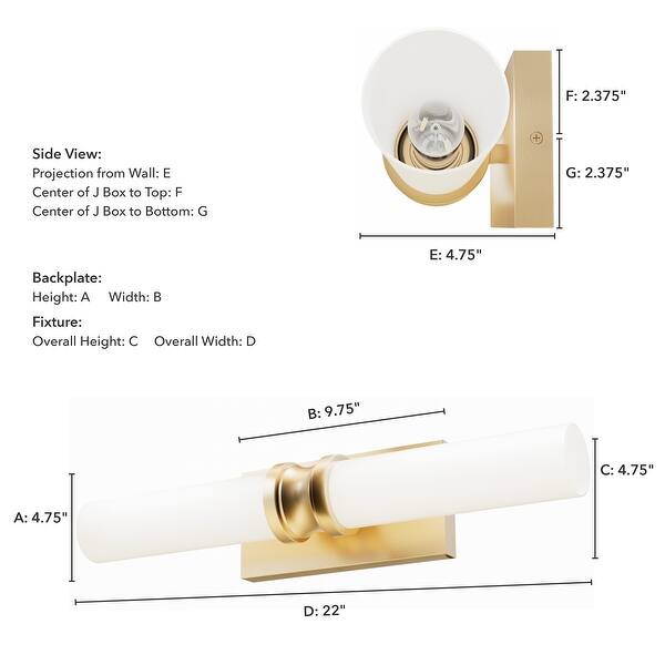dimension image slide 4 of 12, Hunter Lenlock Vanity Wall Light - Art Deco, Damp Rated