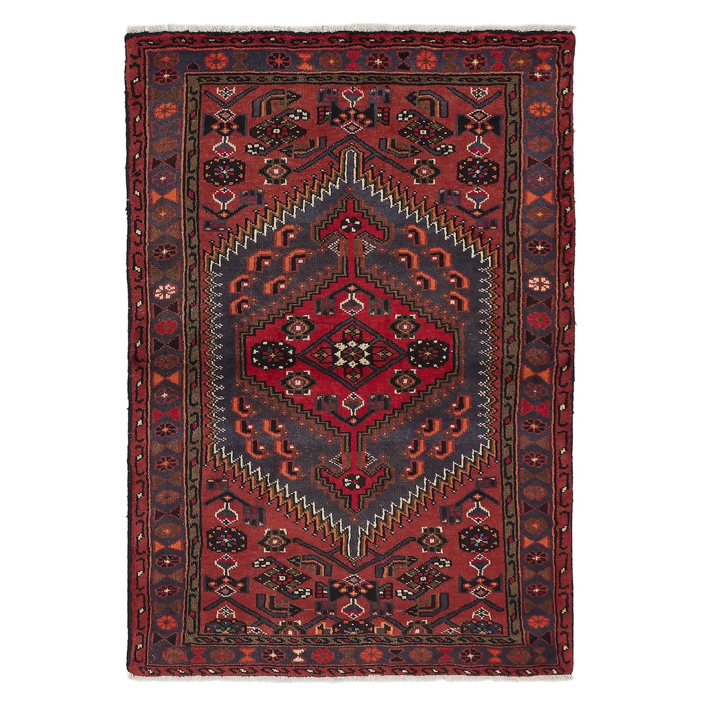 ECARPETGALLERY Hand-knotted Andelz Red Wool Rug - 3'3 x 4'9