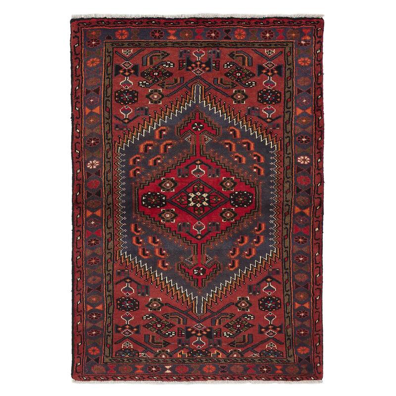ECARPETGALLERY Hand-knotted Andelz Red Wool Rug - 3'3 x 4'9