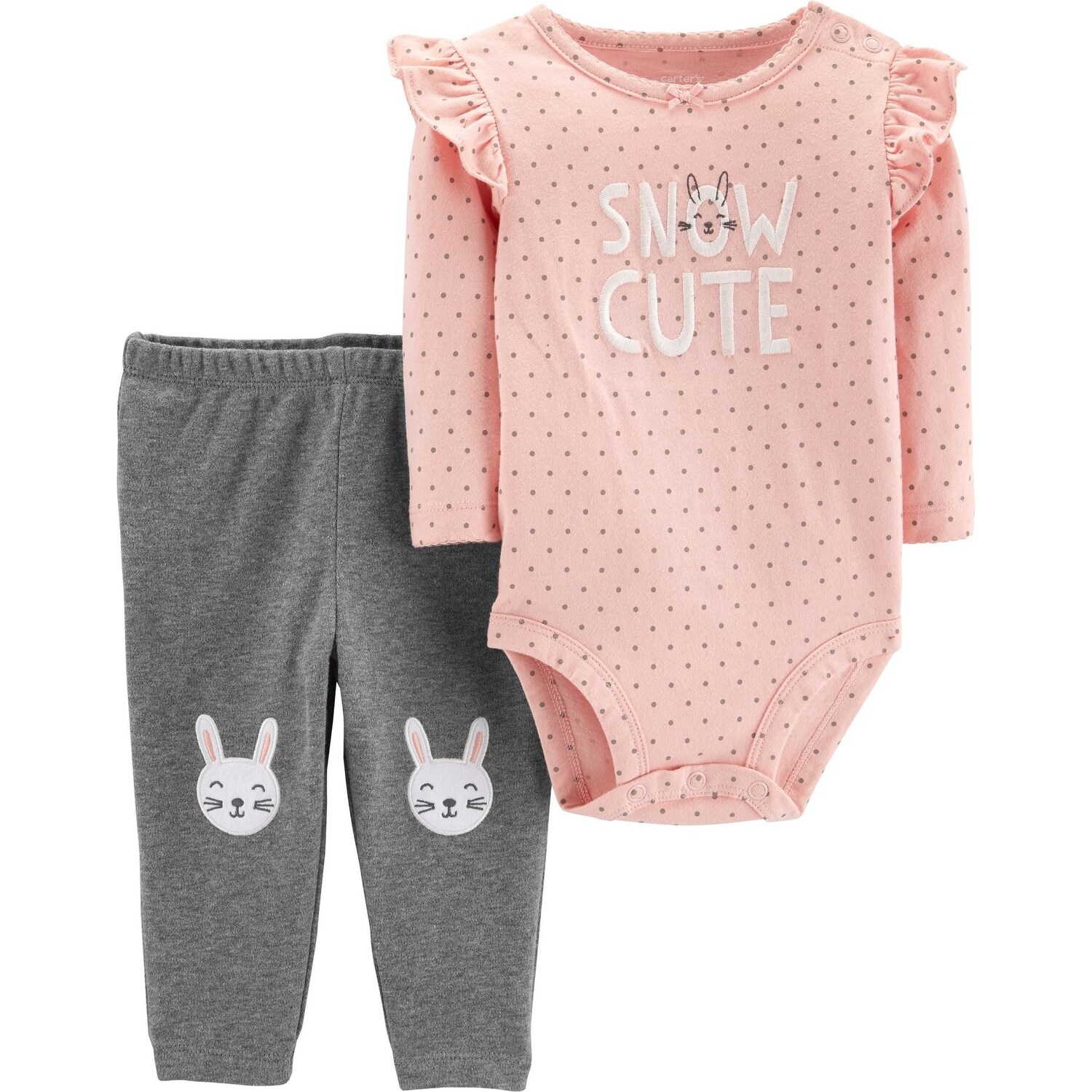 Shop Carter S Baby Girls 2 Piece Bunny Bodysuit Pant Set Snow Cute Overstock 26506952