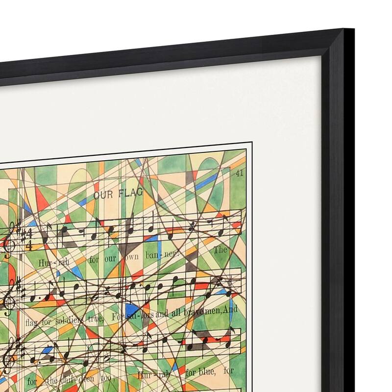 Geometry of Music S/4 Framed Art Under Glass - Multi-Color
