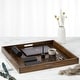 preview thumbnail 54 of 76, KINWELL Square Black Walnut Wood Serving Tray Ottoman Tray with Handles