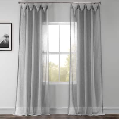 Exclusive Fabrics Nickel Faux Linen Sheer Curtain (1 Panel)