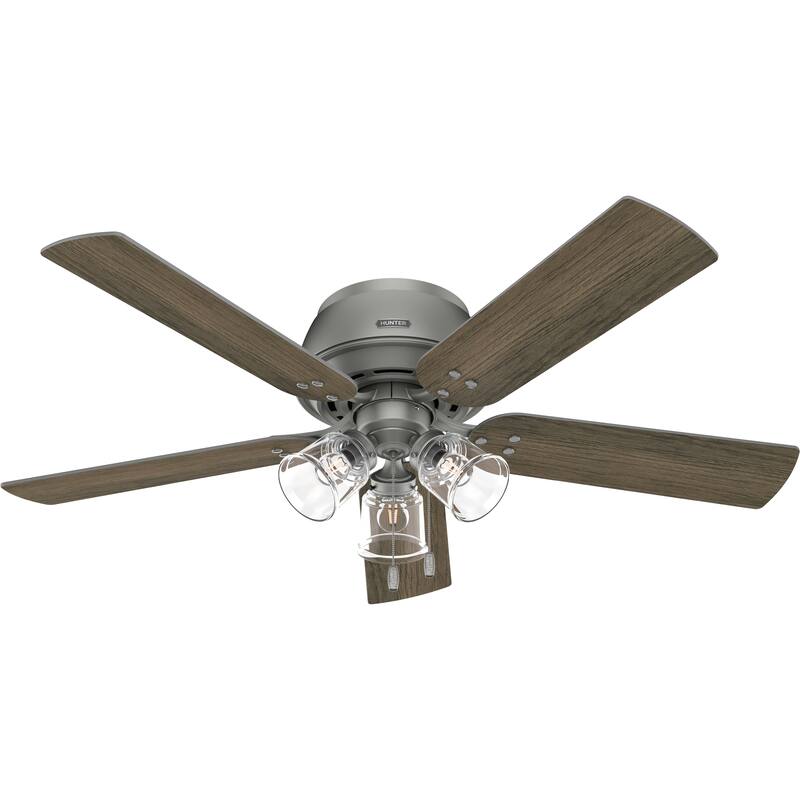 Hunter 52" Shady Grove Ceiling Fan with LED Light Kit/ Pull Chain, Standard or Flush Mount - Casual, Transitional