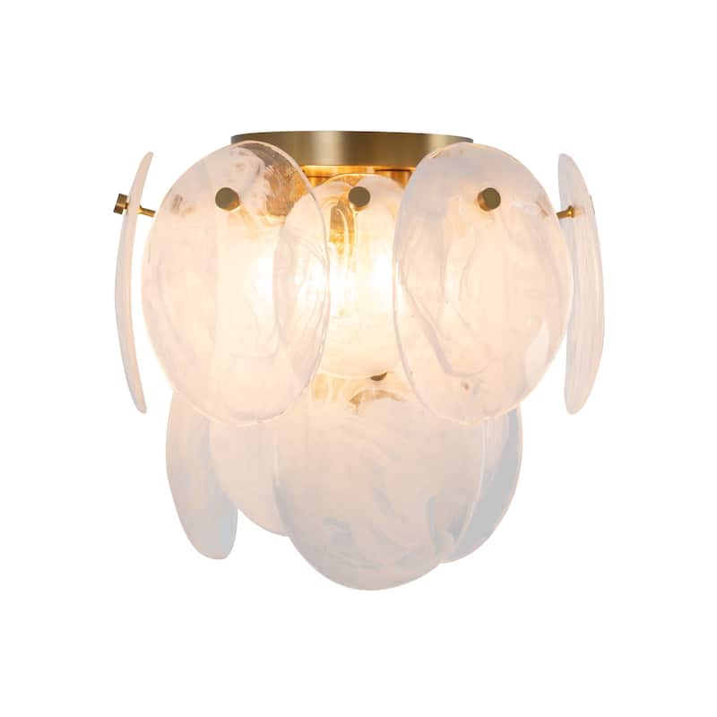 Artcraft Lily 3-Light Semi Flush Mount - Brushed Brass Finish