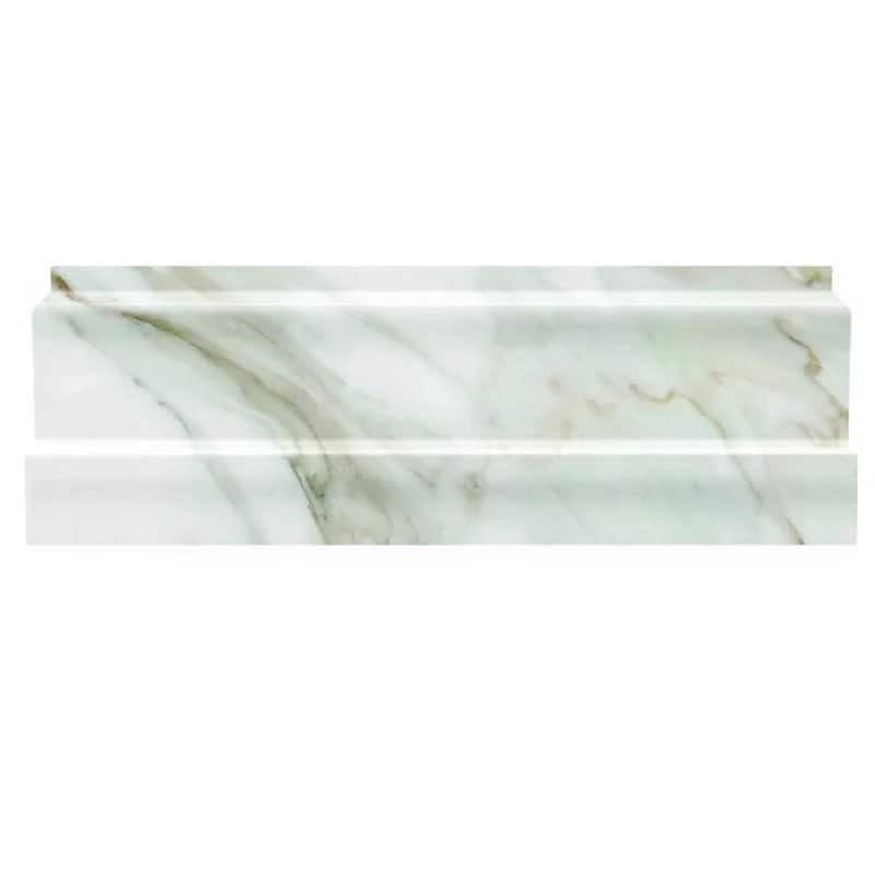 Apollo tile 4 x 12 Grandis Polished White Calacatta Gold Marble Tile (3.33 sq ft/case) - 10 Pack