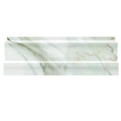 Apollo tile 4 x 12 Grandis Polished White Calacatta Gold Marble Tile (3.33 sq ft/case) - 10 Pack