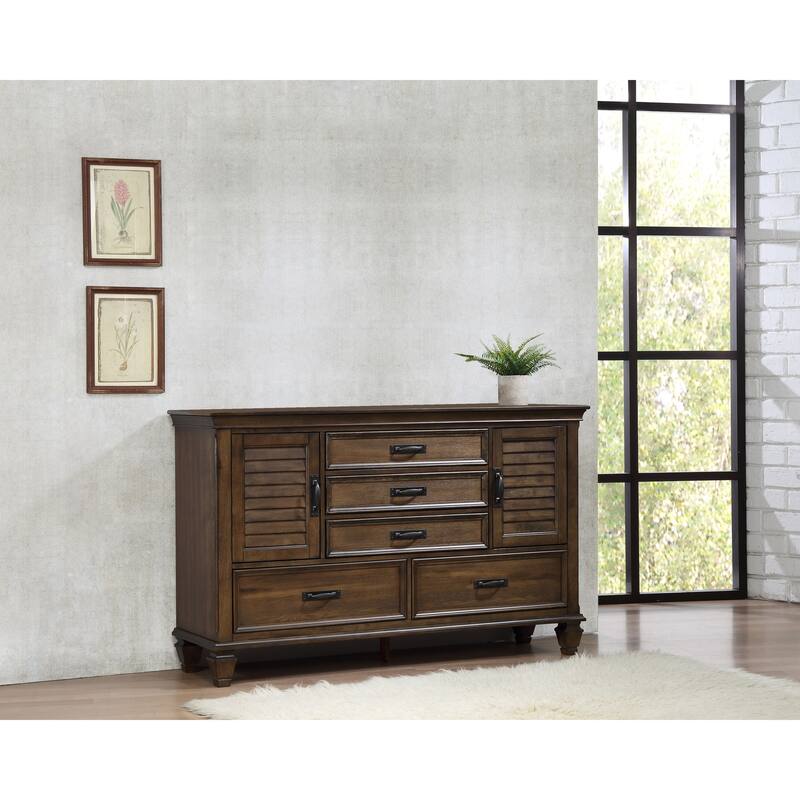 Franco Farmhouse Wood Frame Dresser with 5-drawer