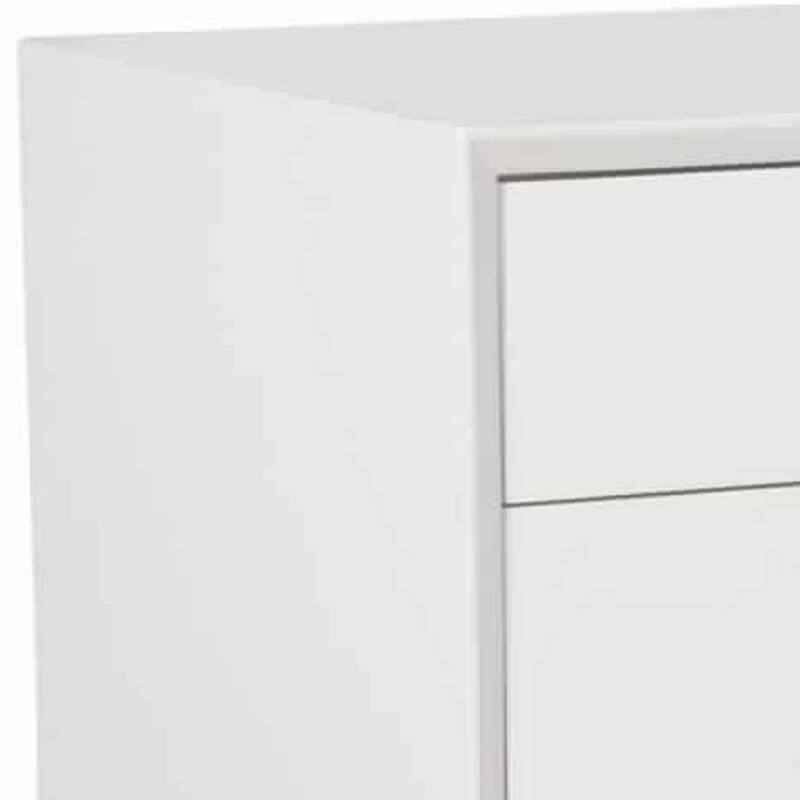 Wooden Accent Cabinet with 3 Drawers and 1 Door, White