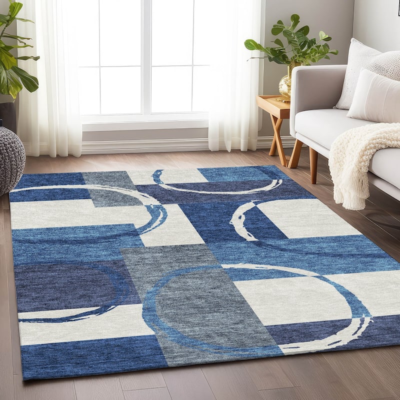 Premium Washable Super Soft Modern Casual Mayfield Rug - Blue - 3' x 5'