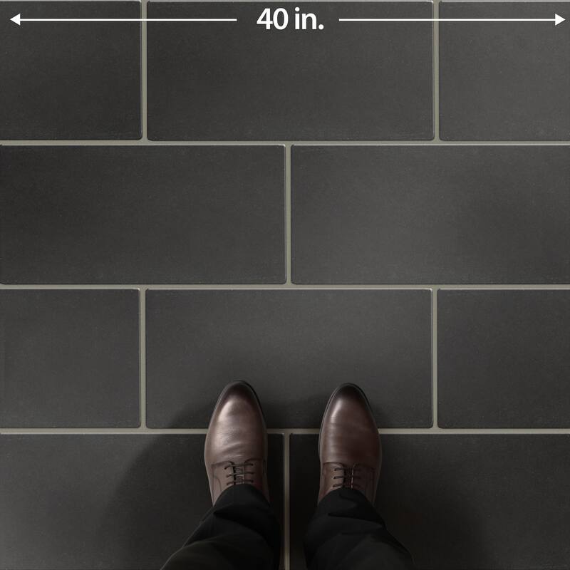 Merola Tile Piscina Glossy Black 9-5/8" x 19-1/2" Porcelain Floor and Wall Tile