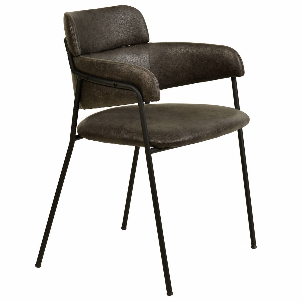 LeisureMod Axis Upholstered Dining Chair in Leather/Polyester/Velvet, Modern Minimalist Side Chair for Home & Kitchen
