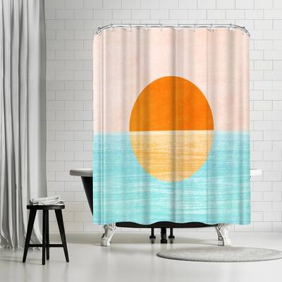 Seaside Sunset by Modern Tropical - coastal Shower Curtain - Americanflat