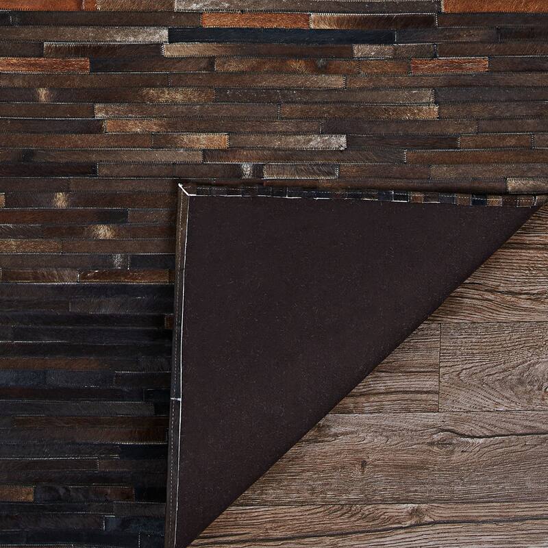 Handmade Couristan Chalet Homestead Cowhide Leather Area Rug