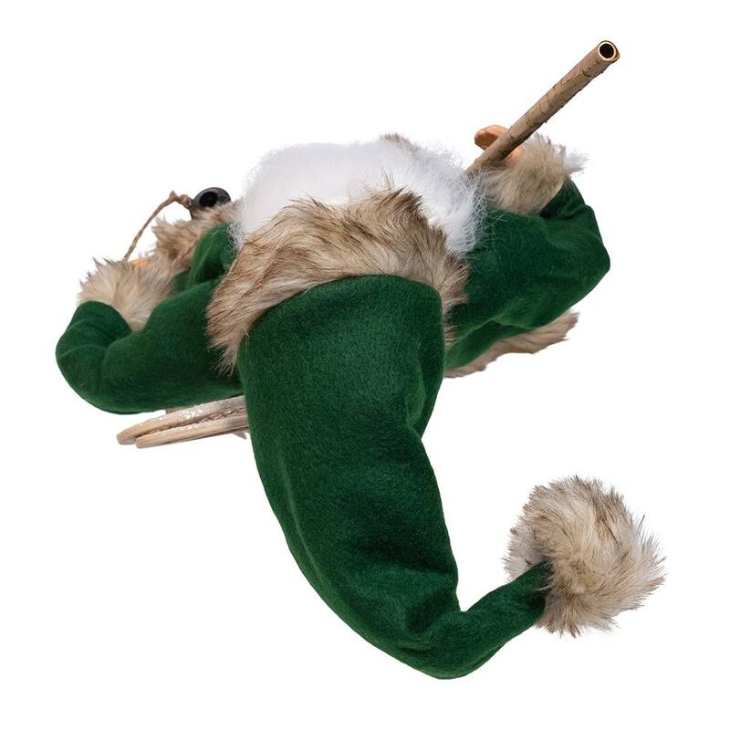 Kurt Adler 18.5-Inch Kringles Winter Green Santa with cane and lamp decoration