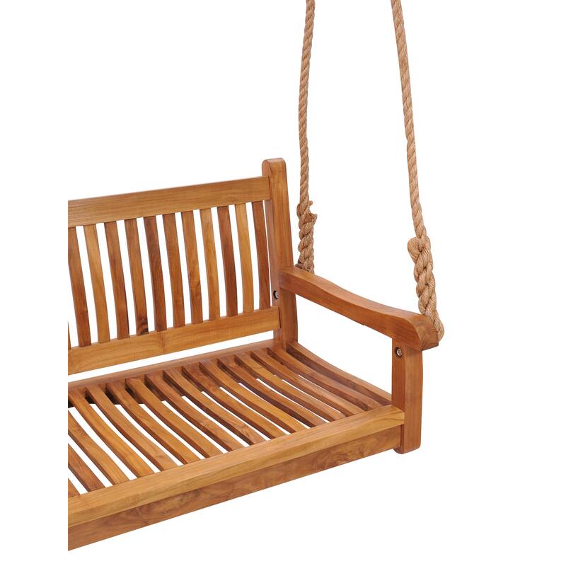 Chic Teak Elzas Teak Wood Outdoor Double Porch Swing, 59 inch