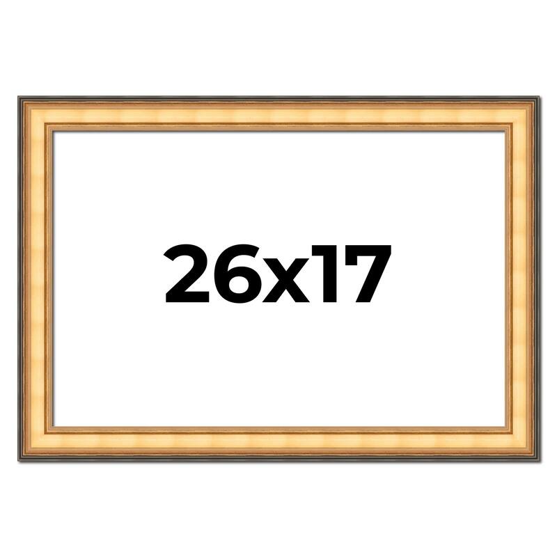 26x17 Frame Gold Plein Aire Solid Wood Picture Frame Width 2 Inches |