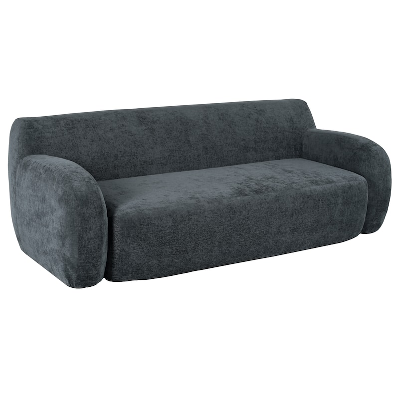 Streamlined Sofa with Curved Design and Extra-Large Seat Depth for Living Room or Guest Room