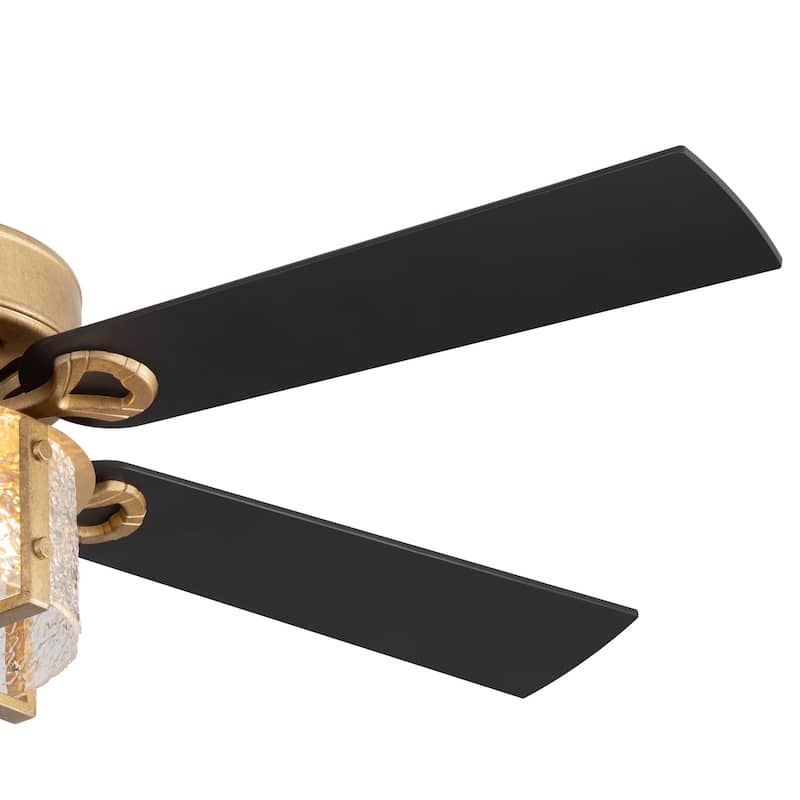 52" Reversible 5-Blade Caged Ceiling Fan with Light and Remote