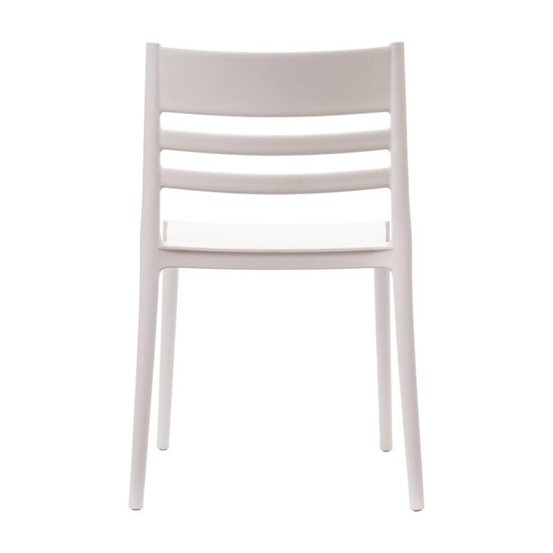 Commercial All-Weather Resin Stack Chair with Slatted Backrest-Set of 2 - 19.75"W x 20.75"D x 31.75"H