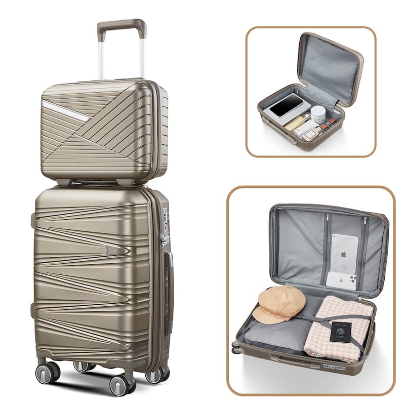 Luggage 4 Piece Sets(14/20/24/28), Hard Shell Lightweight TSA Lock Expandable Suitcase with Spinner Wheels Travel Set