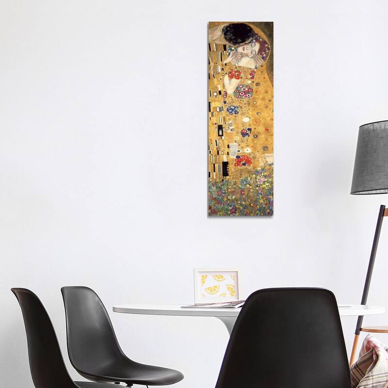 iCanvas "The Kiss, Cropped Vertical" by Gustav Klimt Canvas Print - 48x16x1.5
