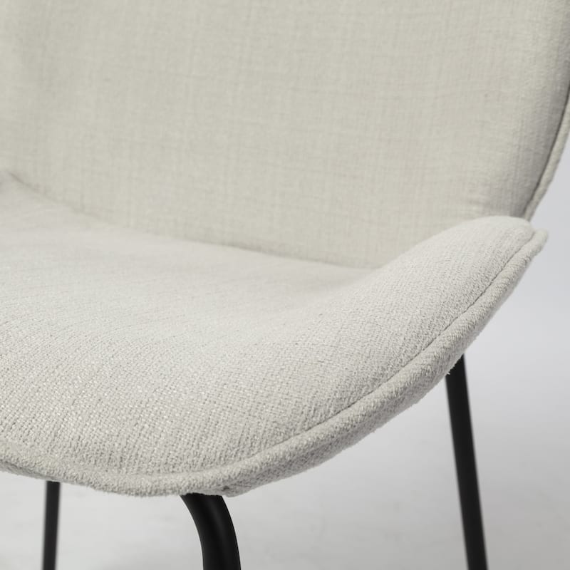 Set of 2 Upholstered Fabric Dining Side Chairs with Black Legs for Dining Room - 26” x 21” x 34”