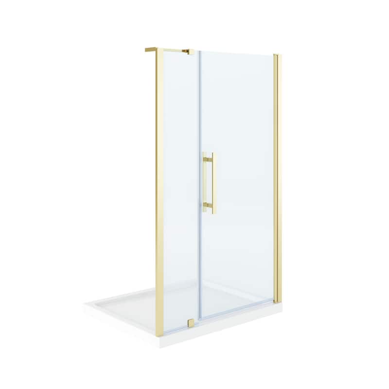 OVE Pasadena Alcove Frameless Pivot Shower Door Kit with Base Pan, 2025