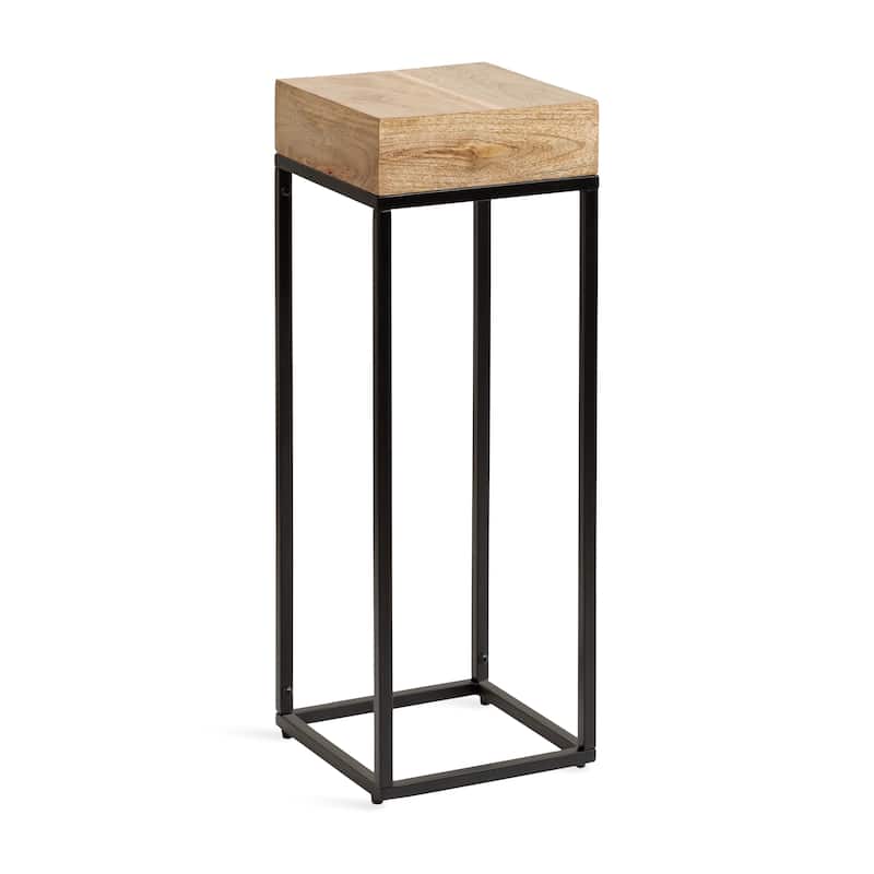Kate and Laurel Karlsen Wood and Metal Drink Table - 8x8x23 - 8x8x23 - Natural/Black