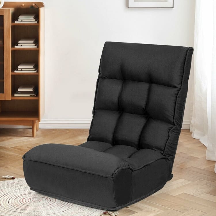 4-Position Adjustable Floor Chair Folding Lazy Sofa - 24" x 26" x 31" (L x W x H)
