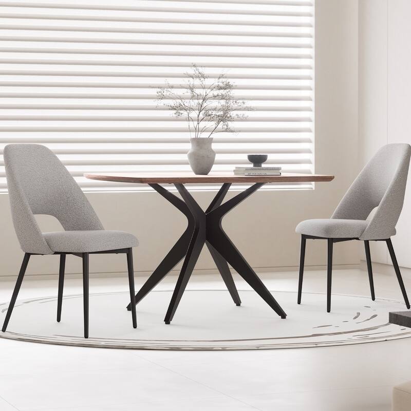 Modern Square Dining Table for 2-4, Small Kitchen Table with Metal Legs